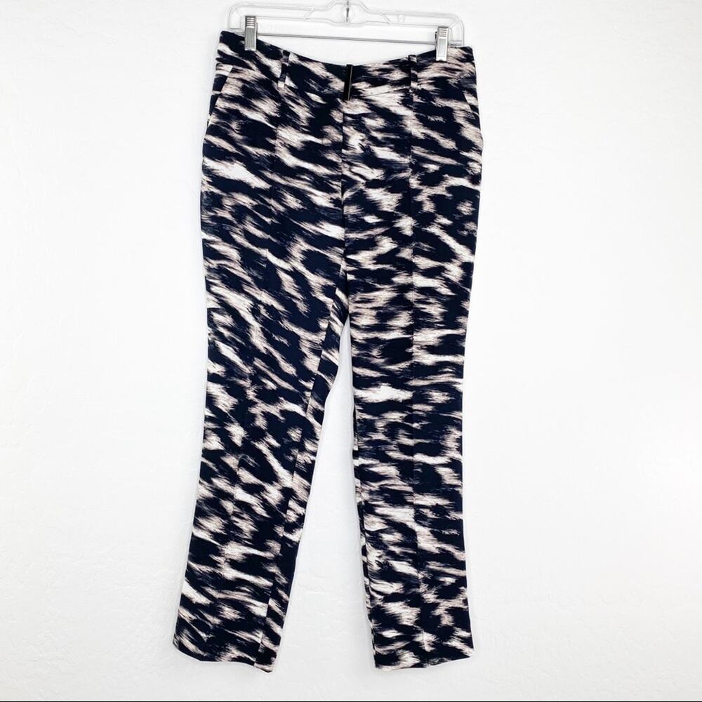 Calvin Klein Y2K Animal Print Flat Front Ankle Trousers 4 US S Indie Sleaze